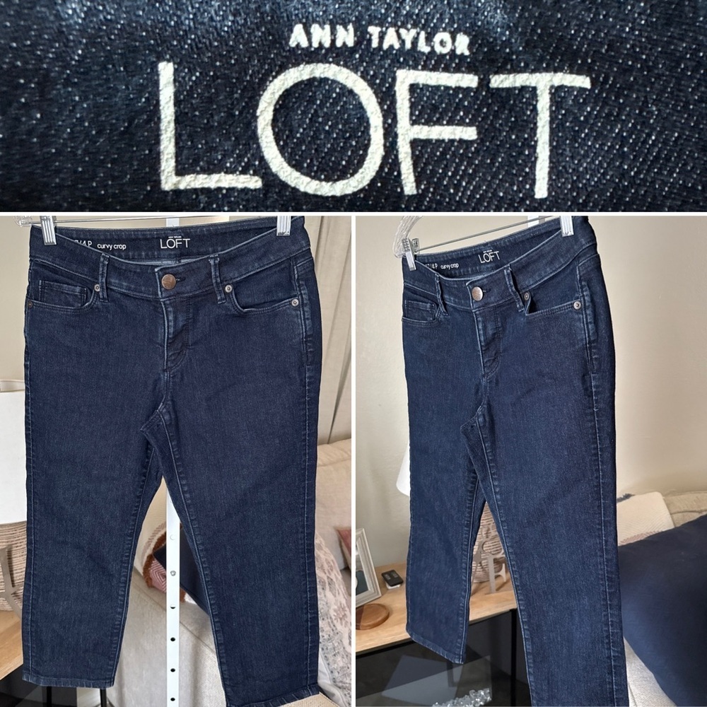 Ann Taylor LOFT Womens Curvy Crop Blue Jeans Size 4P/27